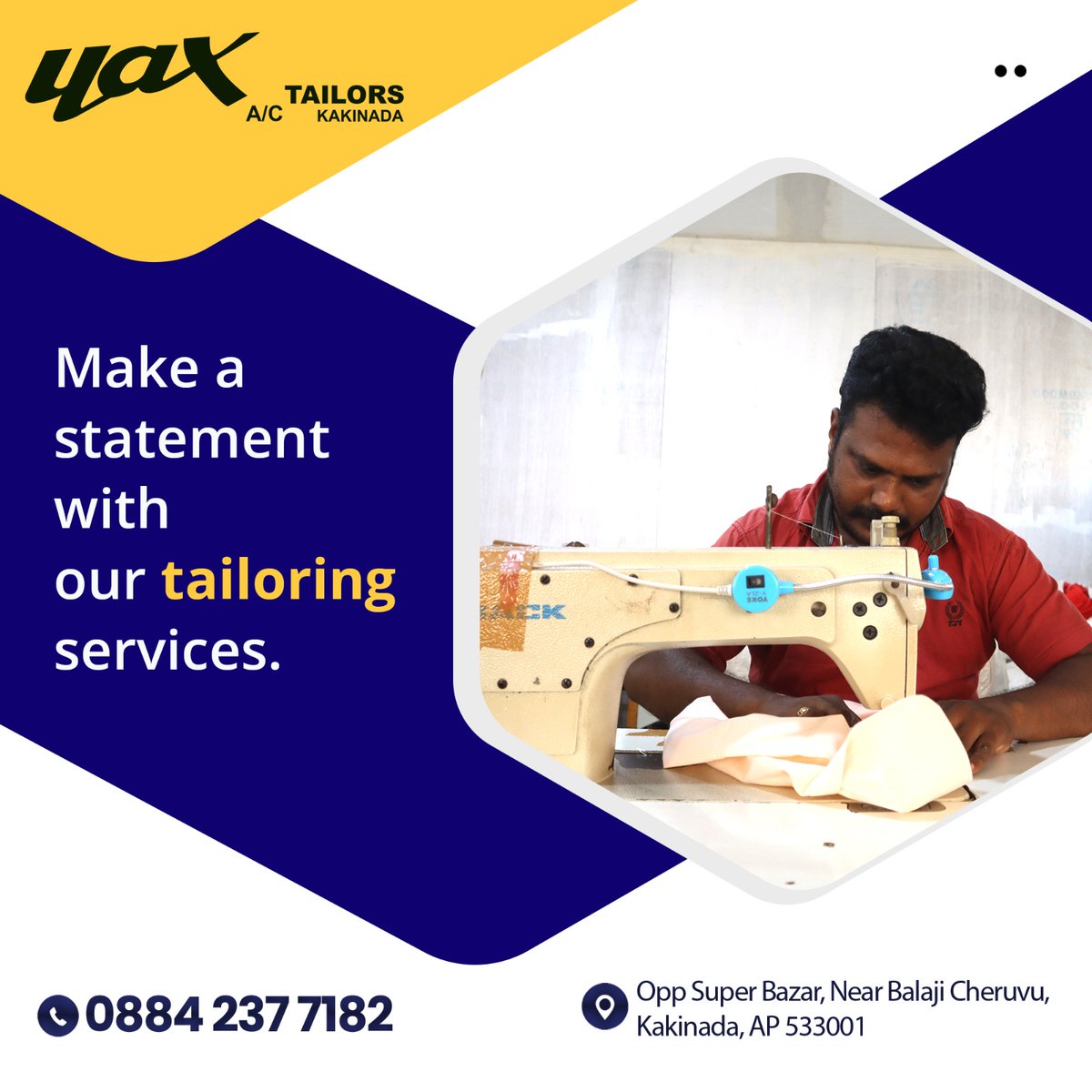 Yaxtailors01's tweet image. Upgrade your style with our custom tailoring. Visit us today and make a bold statement!
.
Call Us at: 📞0884 237 7182
#alterationservice #clothingalterations #suitalteration #customsuits #tailoringservices #ClothingCollection #stitching #menswear #fashionformen #QualityTailoring