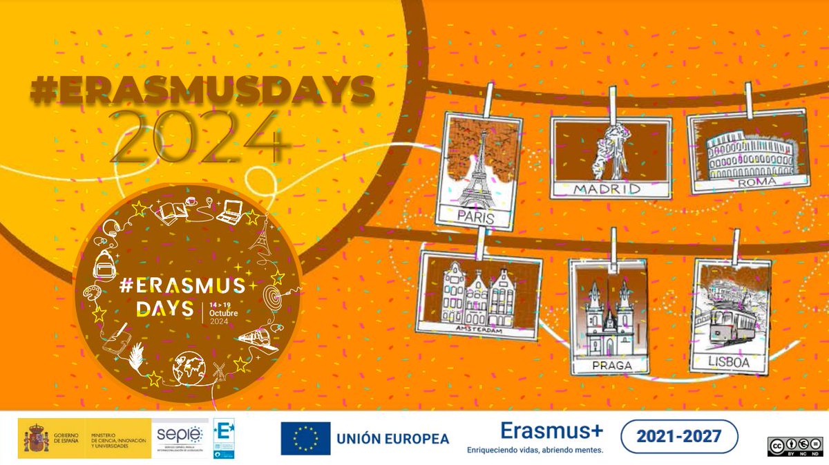 #ErasmusDays 2024 celebrando la movilidad europea con Erasmus+.

Descubre qué es, sus objetivos, actividades y cómo participar.

Accede y conoce más 👉 sepie.es/doc/newsletter…