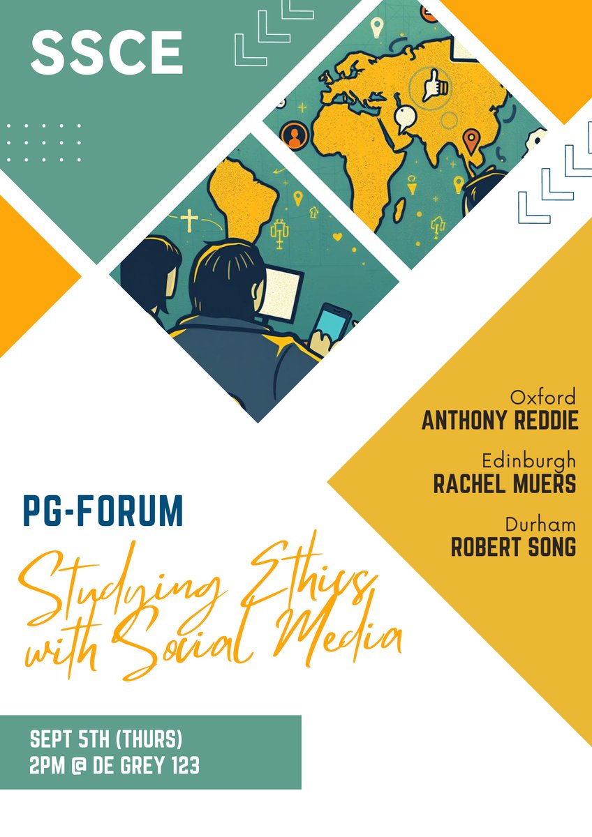 Hi Friends, 

Greetings from Johnny and Kaz - the Postgraduate Conveners for SSCE this year! 

We'll start this year with the postgraduate forum in the SSCE annual conference at York St. John University, with details on the poster!