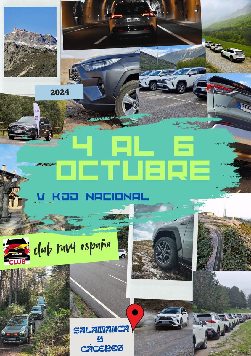 ClubRav4's tweet image. ¡Ya queda menos para la V°KDD Club RAV4 España!
Estamos trabajando para que todo salga genial.
Punto base: Hervás (Cáceres)
Fechas: 4-6 de octubre 2024
Recorridos por tierras de Cáceres y Salamanca.
Se realizará algún recorrido "off road"

¡Os esperamos!
