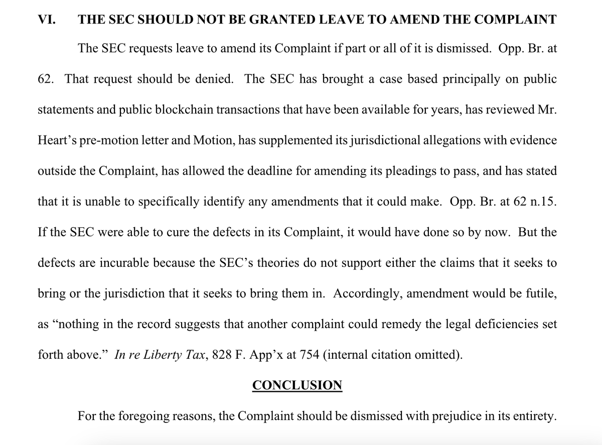 KatieePCrypto's tweet image. Richard Hearts lawyers are savage as fuck 😂 we are so winning this thing.
They've made the SEC look like clowns already.
The SEC is trying to request time to 'amend' their complaint because they have no facts or real case currently to win.
RH's lawyers - Get F'd
#PulseChain