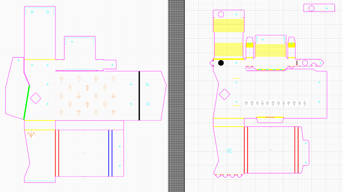 wingmaker666's tweet photo. ←2年前の設計図 最新の設計図→
使用する革の面積は小さく最適化
使い勝手はより良く、設計は徹底的に精密に
5年間改良を続けて非常に複雑な設計図に落ち着きました
#レザークラフト
#レーザーカット
#WingMaker https://t.co/XUHBB4Q6tX
