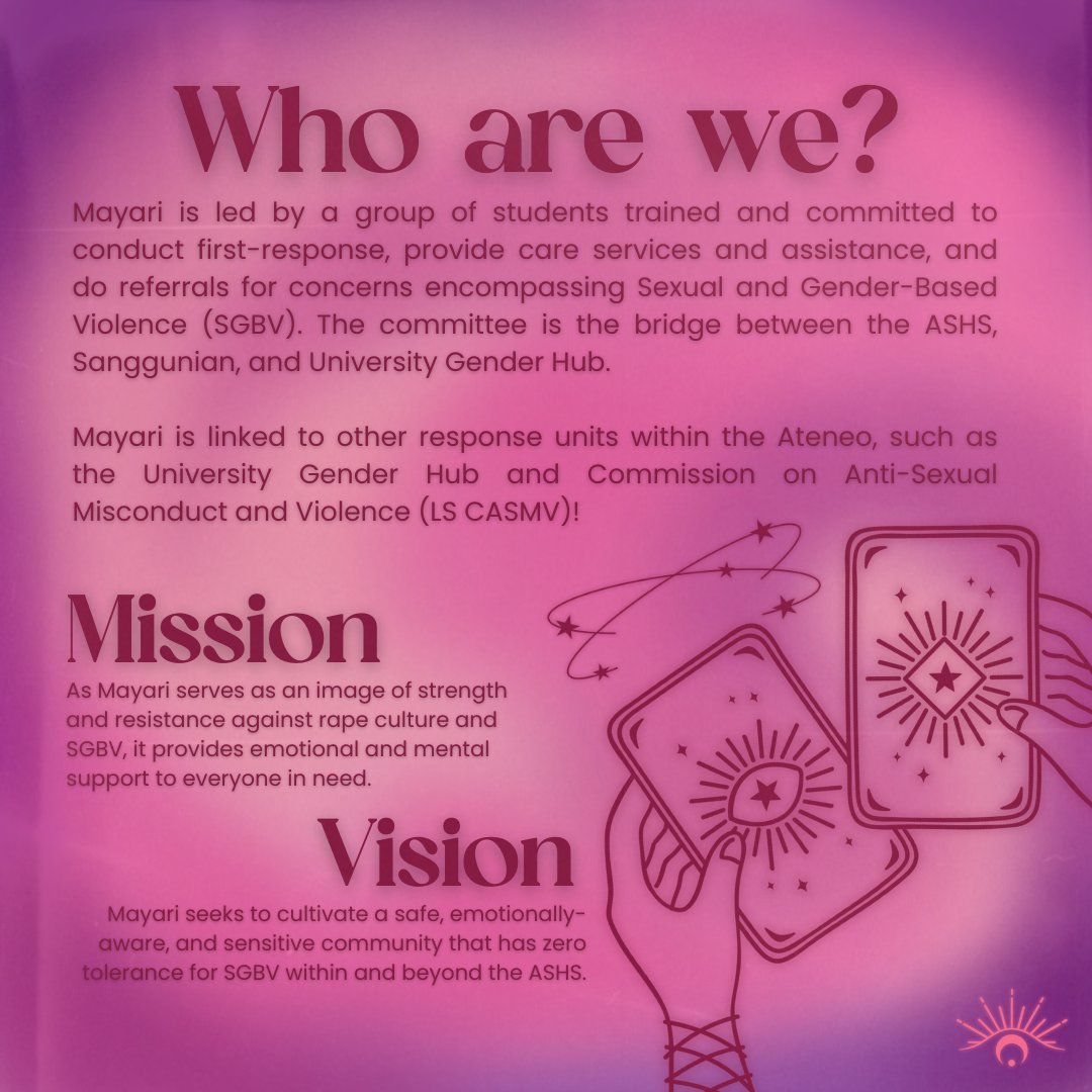 mayariashs's tweet photo. [Mayari’s Introduction Post for A.Y. 2024 - 2025]

TW: Mention of Sexual and Gender-Based Violence

꒰ ◌ ˚₊ ˴ The stars have finally aligned our paths. Welcome to Mayari! https://t.co/GfveoN3zDh