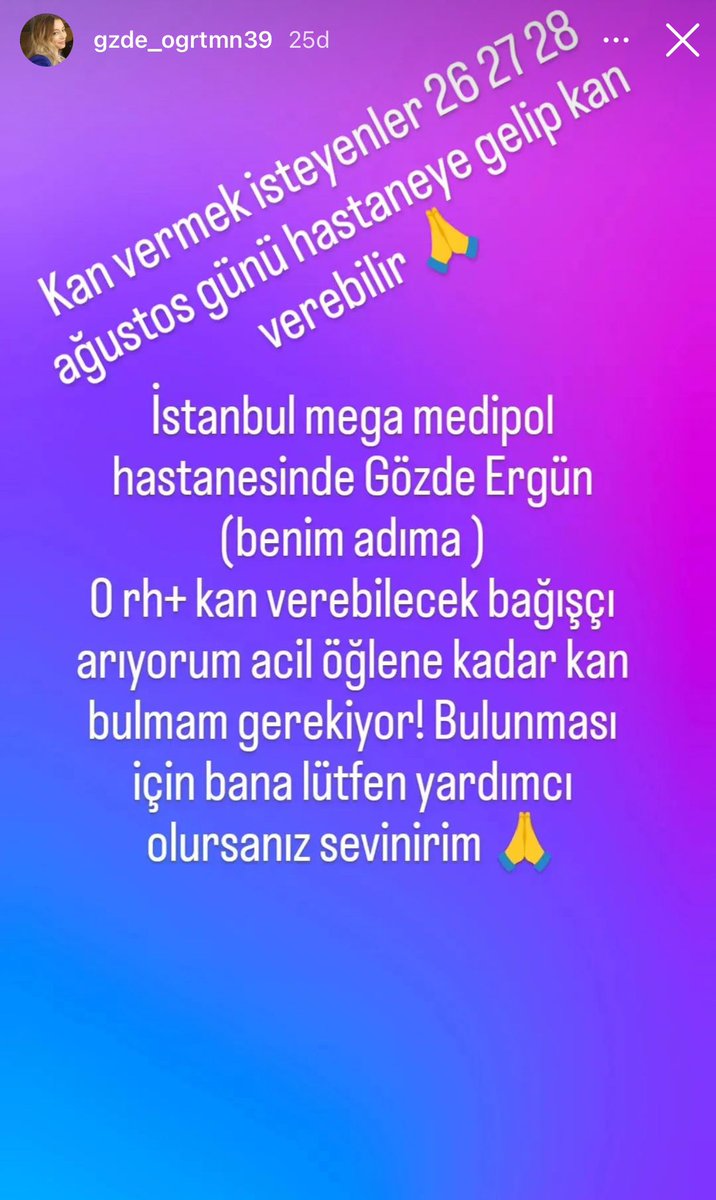 <a href="/bizburadayizzz/">BizBuradayız🖐️</a> <a href="/aslanrest25/">KAN VER HAYAT VER</a> <a href="/melihserdaroglu/">Acil Kan Yardım</a> <a href="/Kandostum53/">_KAPTAN GÜL_</a> <a href="/trkykanbankasi/">Türkiye Kan Bankası</a> <a href="/kangonulluleri/">Tüm Kan Gönüllüleri</a> @ahbapacil <a href="/unaaaaab/">Banu 🐞</a> <a href="/yardimkenari/">🚨🚨🚨🚨</a> <a href="/forzabesiktas/">çArşı</a> <a href="/kangnlssp/">kan gönüllerissp</a> @eacarer