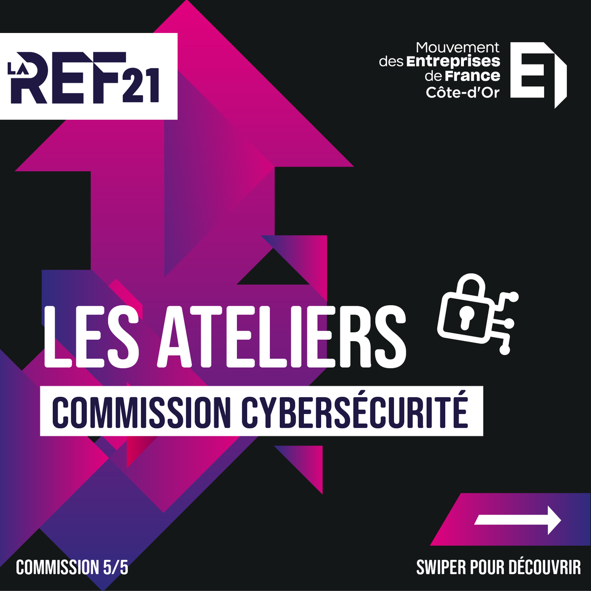 medef21's tweet photo. 💥Ça y est, on vous présente la dernière commission: Usages du Numérique et Cybersécurité   !

👇 Découvrez les deux ateliers👇

🤫 Maintenant que nous vous avons dévoilé tous les ateliers, restez connectés pour découvrir bientôt nos premiers intervenants ! https://t.co/NT01KdoFXb