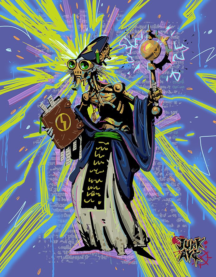 Burningbone_art's tweet photo. A scientific religious scholar, expelled from the church for using radical methods in his search for truth—what he calls science. No one believes him, but he doesn’t seem to care. He continues to seek the truth in his own way.#robotconcept #characterdesigns #junkark #burningbone https://t.co/iL1NTOviuO