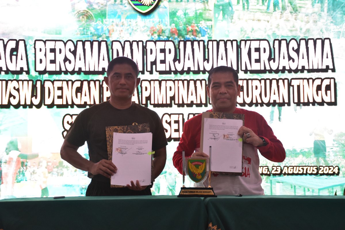24 Perguruan Tinggi Se-Sumsel Adakan Perjanjian Kerja Sama (PKS) Dengan Kodam II/Sriwijaya.
kodam-ii-sriwijaya.mil.id/index.php?modu…