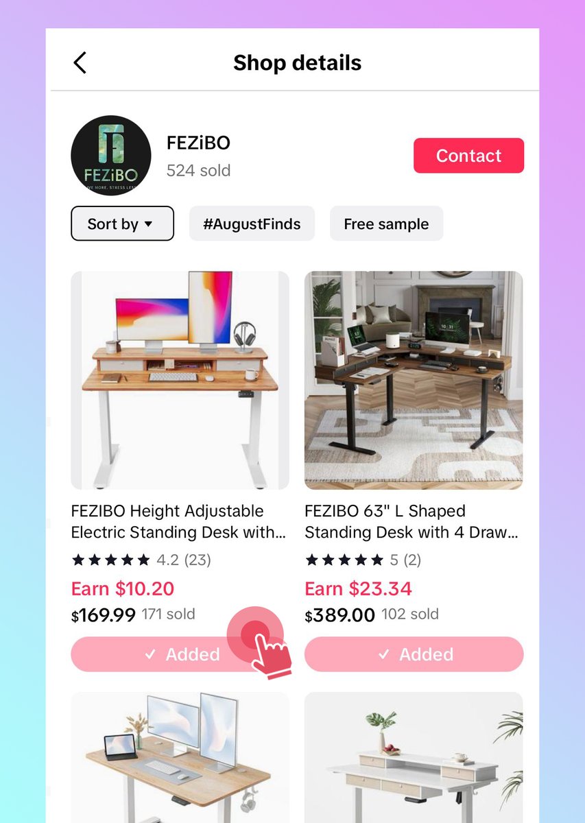 1️⃣ To TikTok Shop Creator Center
2️⃣ Search "Fezibo" in "Product Marketplace"
3️⃣ Add FEZiBO standing desk to your showcase
4️⃣ Add the product link and post your video.