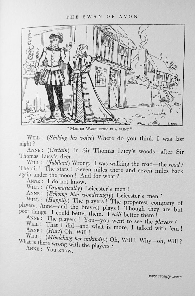 AudioAndrea's tweet photo. Just splashed out on a beautiful old book for something I'm researching...
The Children's Hour Annual 1935 includes the script of the radio play The Swan of Avon plus details of how to stage it at school, including scenery and costume instructions 🎭
#Shakespeare #Biofiction https://t.co/xxP7Vpp9nw