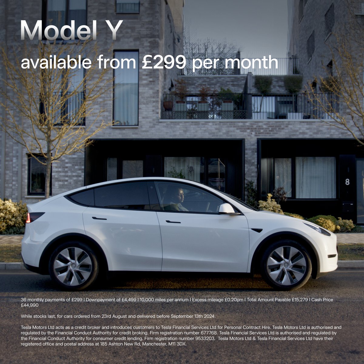 tesla_uk's tweet image. We're announcing a new monthly price for Model Y RWD until September 13

tesla.com/en_GB/modely/d…