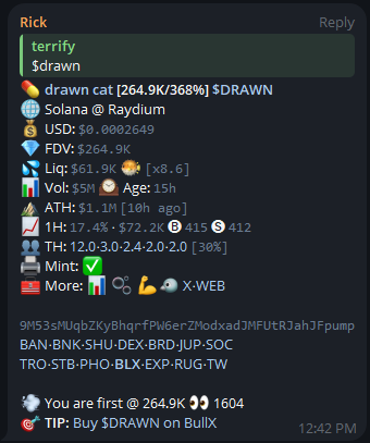 terrifybank's tweet image. How to get insiders in 2024.

6k -&amp;gt; 1.1M mcap (188x)

Cooked in my Tracker Group.