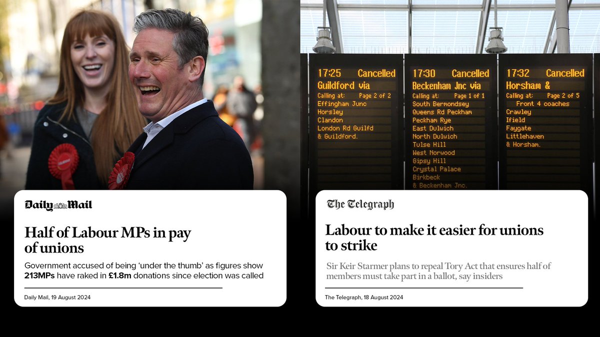 The other day it was revealed that half of Labour MPs have been funded by unions.

Now the Labour government is making it easier for unions to strike...

See the problem?