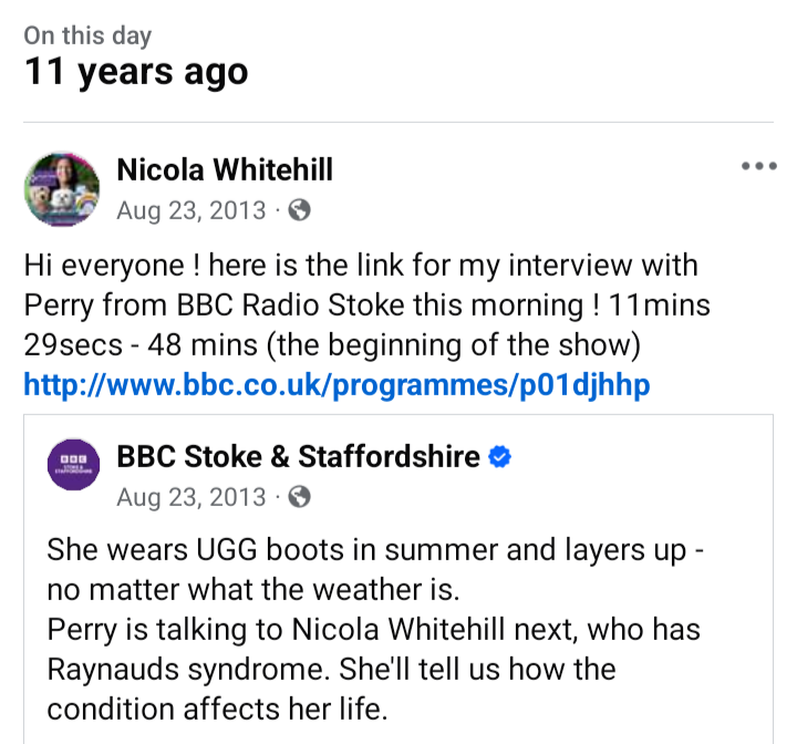 cosmicfairy444's tweet photo. #Flashback @bbcstoke 2013:
https://t.co/G9PAnst2In
#SclerodermaFreeWorld #RaynaudsFreeWorld
#Research #Scleroderma #SystemicSclerosis #Raynauds #Autoimmune #RareDisease #NoCure #UnknownCause #LifeChanging #ConnectiveTissue #DreamSnatcher #Disability https://t.co/SmffpI3xdf