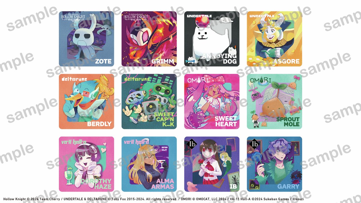 Ib』の「イヴ」や『Undertale』の「うざいイヌ」などが描かれた