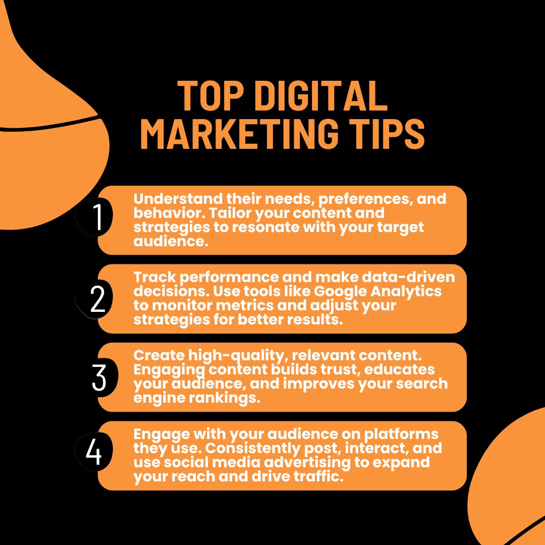 DecisiveDesign's tweet image. Understand your audience, make data-driven decisions, create engaging content, and actively engage on social media. Elevate your business with Decisive Design! 

🌐 decisivedesign.com 
✉ makingithappen@decisivedesign.com

#DigitalMarketing #MarketingTips