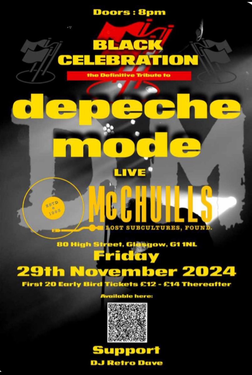 alinicol1888's tweet photo. @DepecheModeTrib 
Friday 29th November 
@McChuills_Bar 
Early bird tickets SOLD OUT! 
Limited standard tickets just released…

https://t.co/kjtKNMVCCa https://t.co/4TI5QvxY5c
