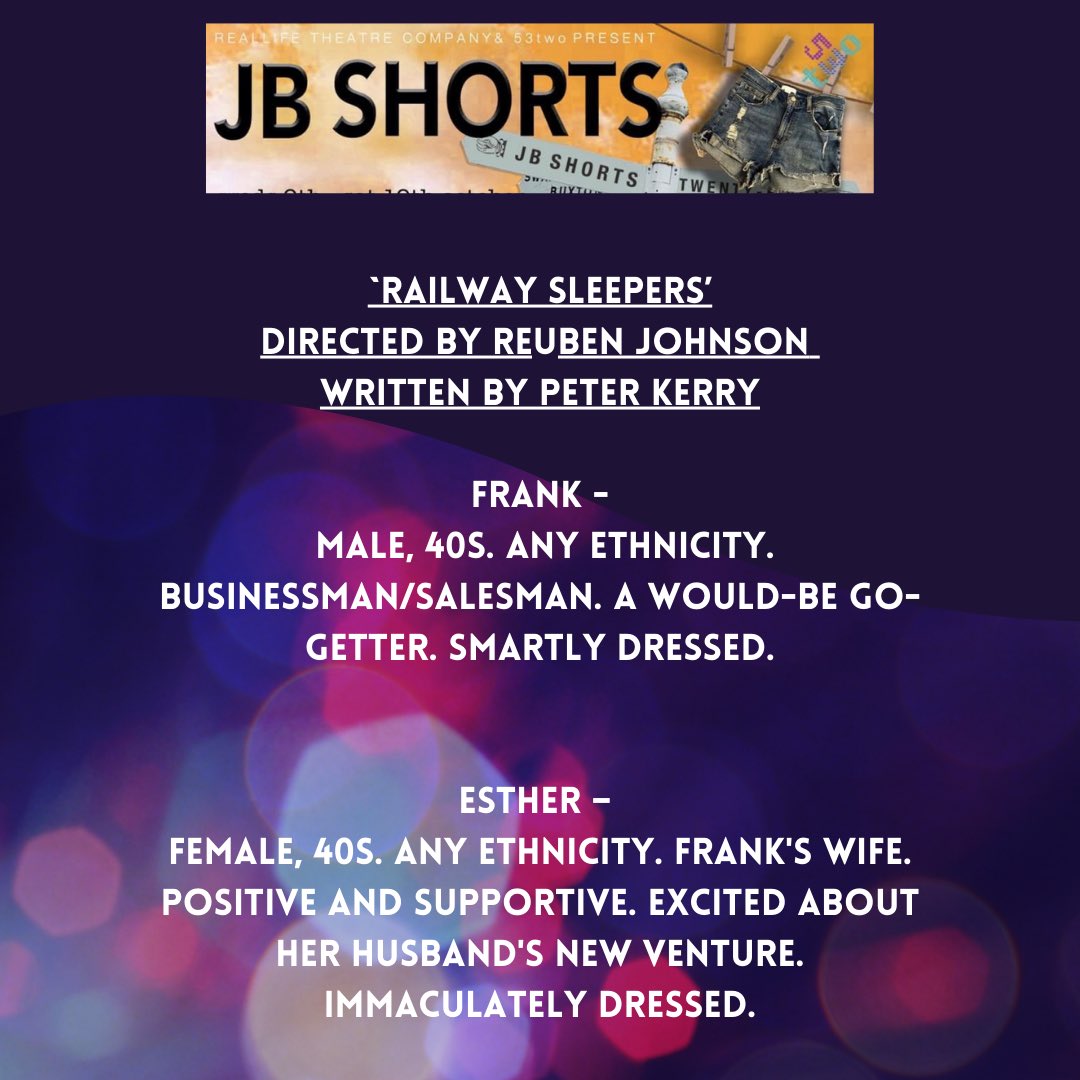 Jbshortsplays's tweet photo. 📣Casting call-outs📣
(A thread)
#JBShorts is back in October!
Please read the breakdowns carefully below and apply via email to our casting director #RachelSmith
Closing date is Wednesday 28th August by 12pm
#castingcallout #castingbreakdown #casting #manchester https://t.co/zaeRNf4uWv