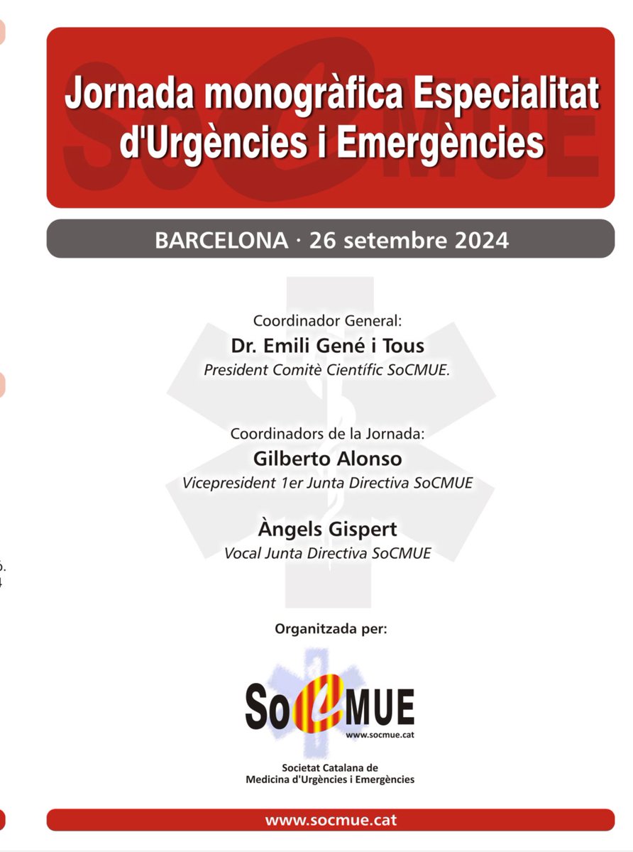 🔴 Comencem el #cursacademic20242025 amb una #jornadamonografica sobre la #especialitatMUE 

📅 2️⃣6️⃣ setembre 2024 
📍L’Academia
➕ℹ️ socmue.cat

US INFORMAREM QUAN ESTIGUIN OBERTES LES INSCRIPCIONS‼️
