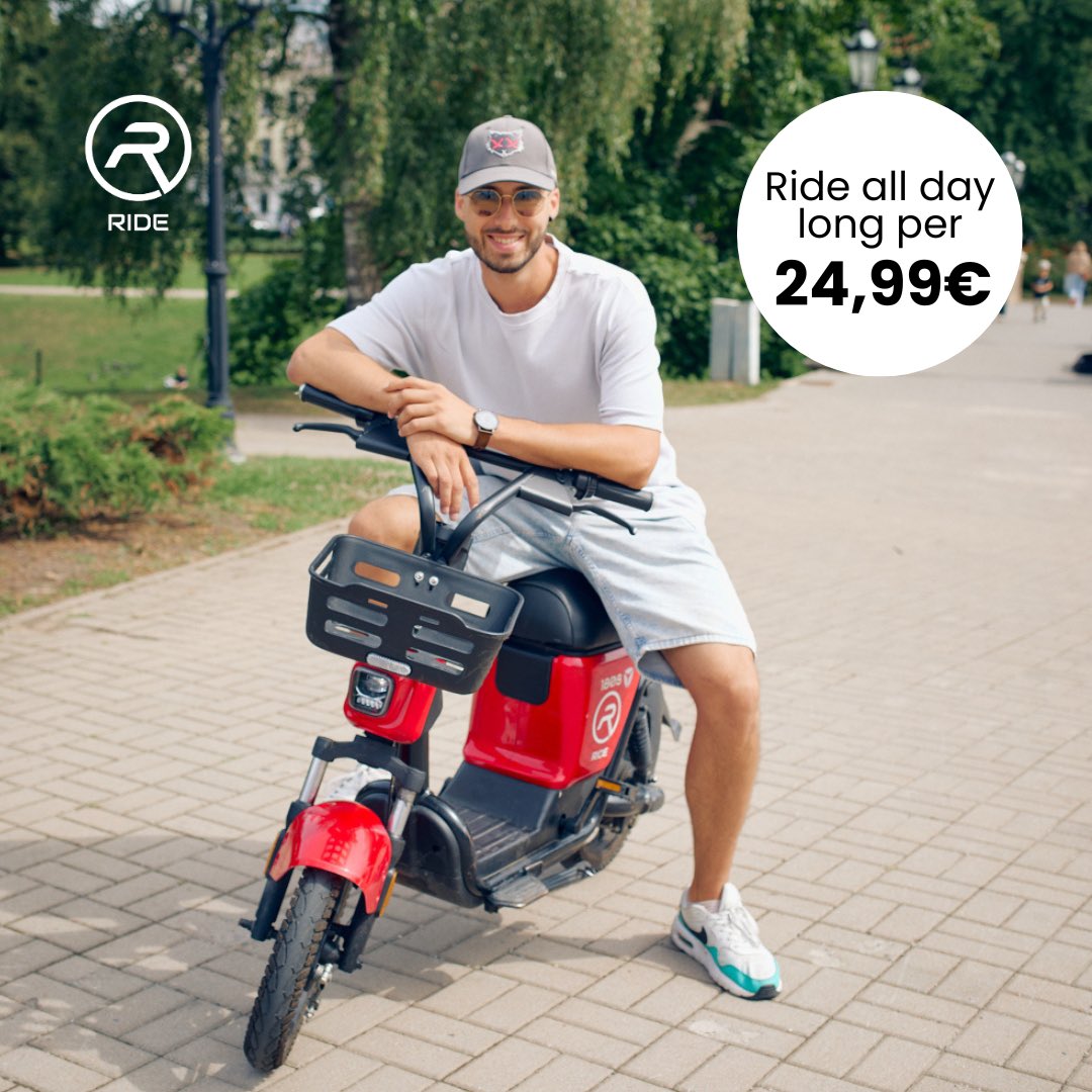 RideMobility's tweet photo. Use RIDE all day long only for 24,99 EUR!💥
Whether you go to work, meet your friends or explore the city, do it beneficially and with the comfort!

📍If you still don't have the RIDE app, download it!
Now ride with a RIDE also in Vilnius and Kaunas! 🇱🇹 https://t.co/o3VnjeNhmr
