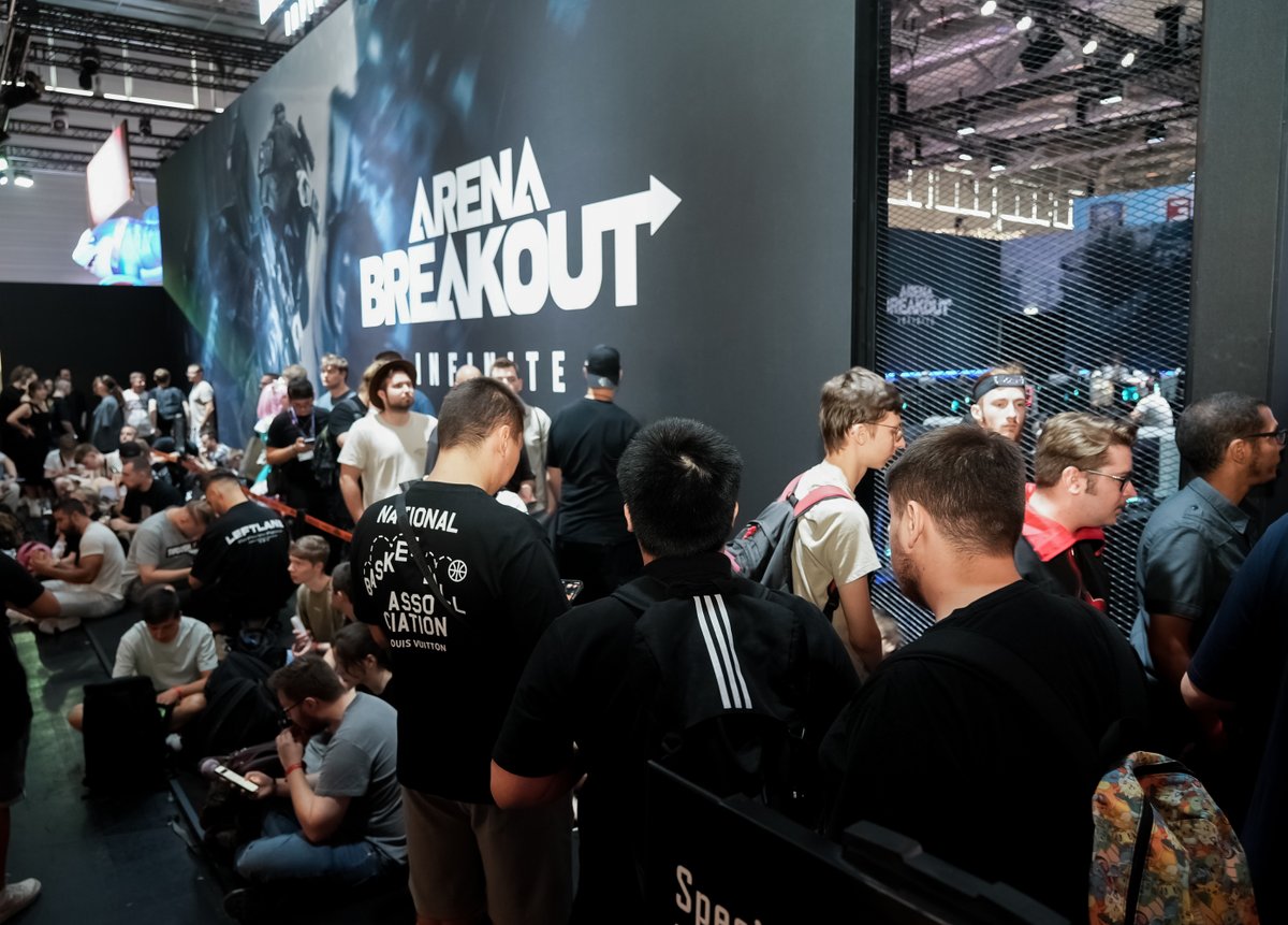 ArenaBreakoutPC's tweet photo. Campers in the queue now😁#Gamescom #Day3 #ABIGamescom #ArenaBreakoutInfinite https://t.co/rUoD2TDlE2