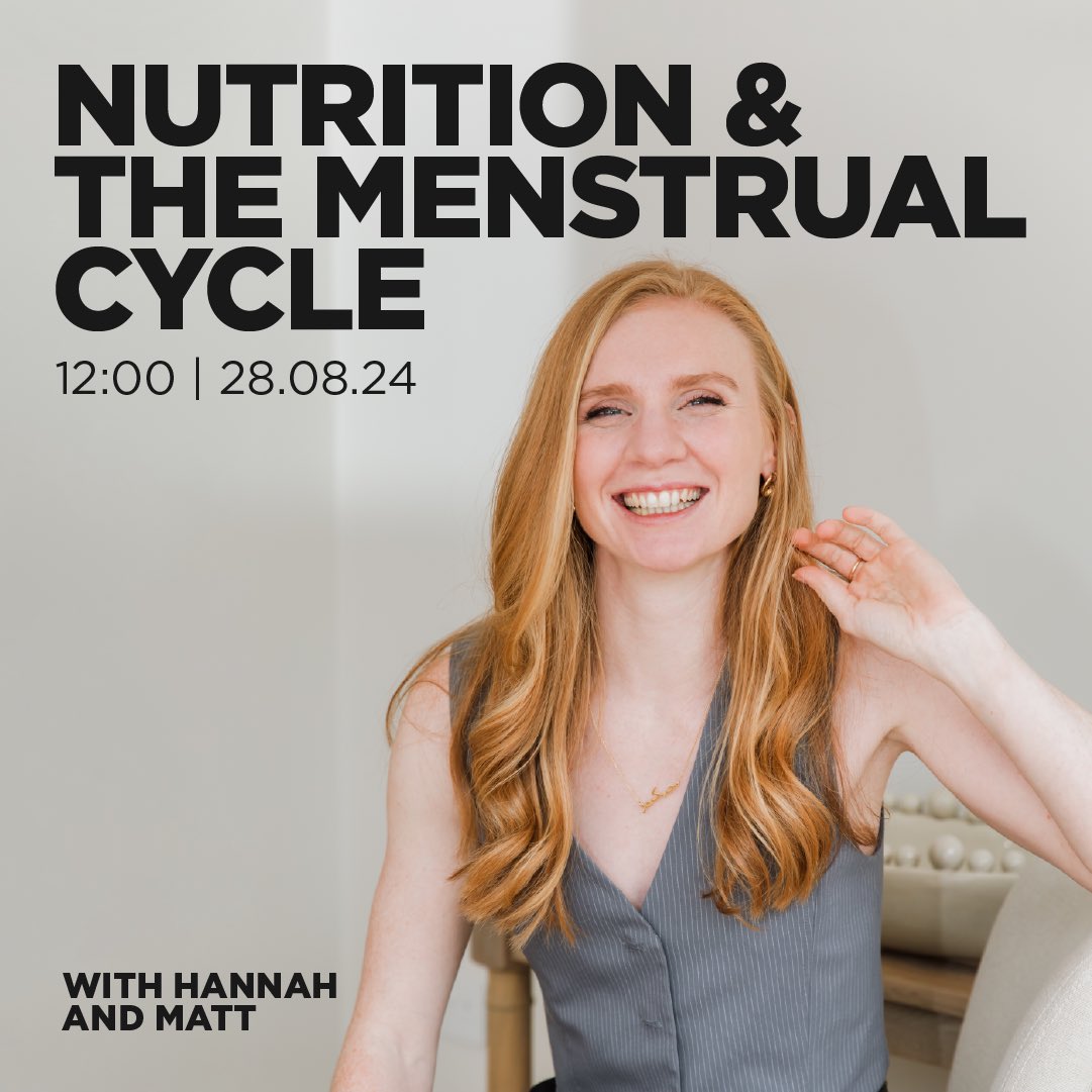 Tune into Virgin Active UK Instagram live on Nutrition &amp; The Menstrual Cycle 

with me &amp; Hannah Whiteley

⌚12:00 

📅 28.08.2024

⏰Set a reminder using the link in Virgin Active Instagram bio