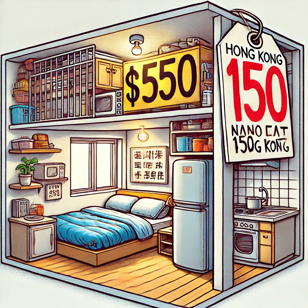 Hong Kong is notorious for its tiny living spaces. Some apartments are so small that they're referred to as "nano flats," with some being as small as 150 square feet. Yet, these tiny spaces can cost a fortune due to the city's extremely high property prices.