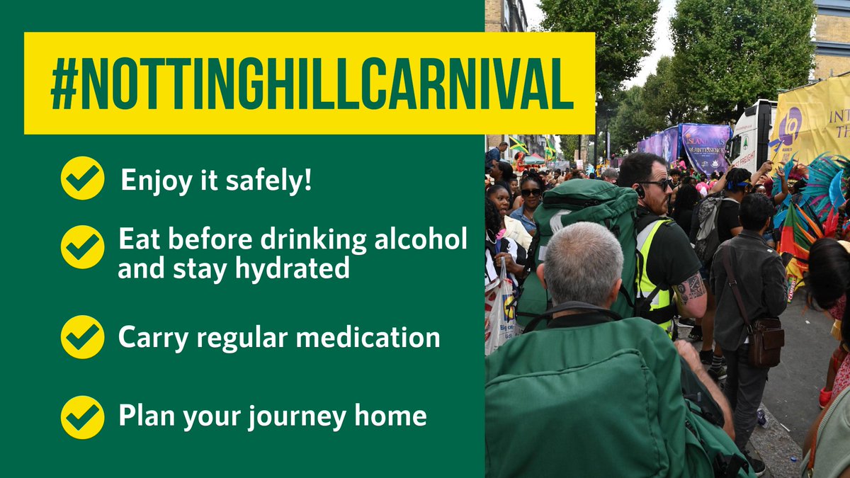 #TeamLAS = all set for another #BankHoliday weekend in London ✅

Heading to #NottingHillCarnival? We'll have extra staff working in west London and in our control rooms. Follow our tips for enjoying it safely.

➡️ buff.ly/4fXDYJj <a href="/NHCarnivalLDN/">Notting Hill Carnival</a>