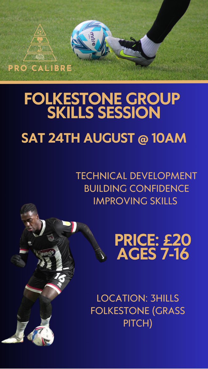 It's not too late to come through to tomorrow's skills session in Folkestone! Drop me a message if you want your child to come. Parents we want you to stay and be a part of the session as well #FSS @pro_calibre