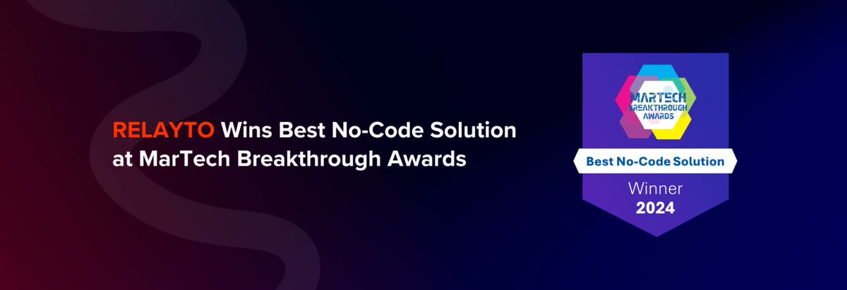 relayter's tweet image. 🏆🎉 We&apos;re thrilled to win the 2024 @MarTech_Awards for “Best MarTech No-Code Solution”! 

Shoutout to the other amazing companies that also took home this year’s “Oscar of Marketing and Sales Tech”!

Discover more winners: relayto.com/blog/celebrati…

#MarTechBreakthrough #relayto