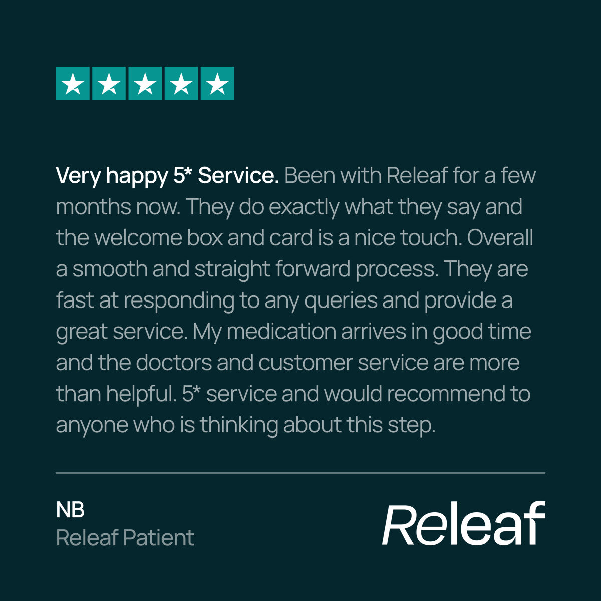 releaf_uk's tweet photo. With an average rating of 4.6 on Trustpilot, we are the most trusted medical cannabis clinic in the UK.

If you're a patient, leave us a review: https://t.co/WtHKjZhYGY

Thank you for everyone who has taken the time to give us their feedback. ⭐ ⭐ ⭐ ⭐ ⭐ https://t.co/nR6cTPu6Tq