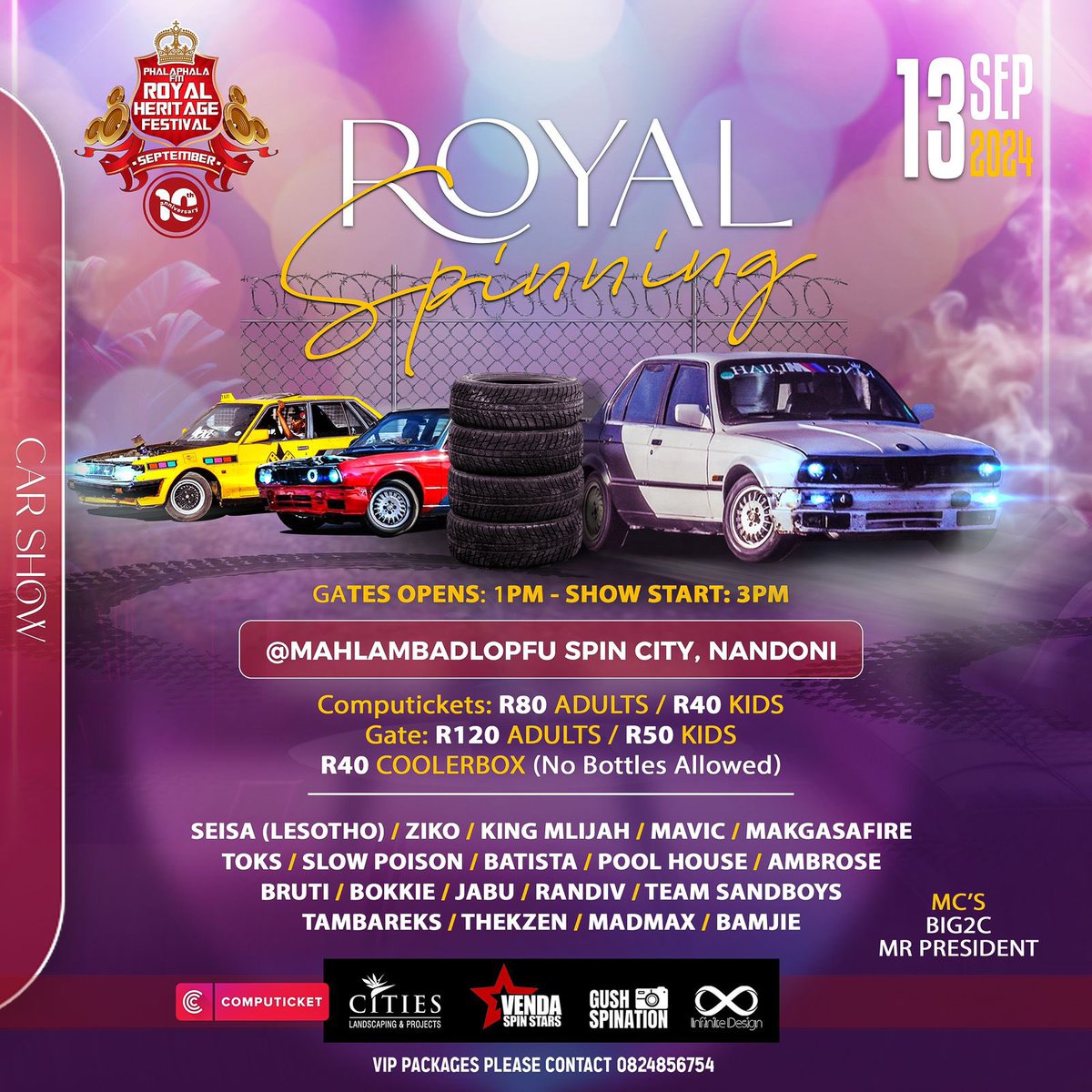 khathumasithi's tweet photo. We bringing up the heat at this year Royal heritage festival. As we celebrate 10years of the festival we introducing the first of its kind “ROYAL SPINNING”. Come witness one of the best spinners on the 13th September 2024 at Nandoni. Spinning is not a crime!! @GaytonMcK https://t.co/6z9ltQCpg7