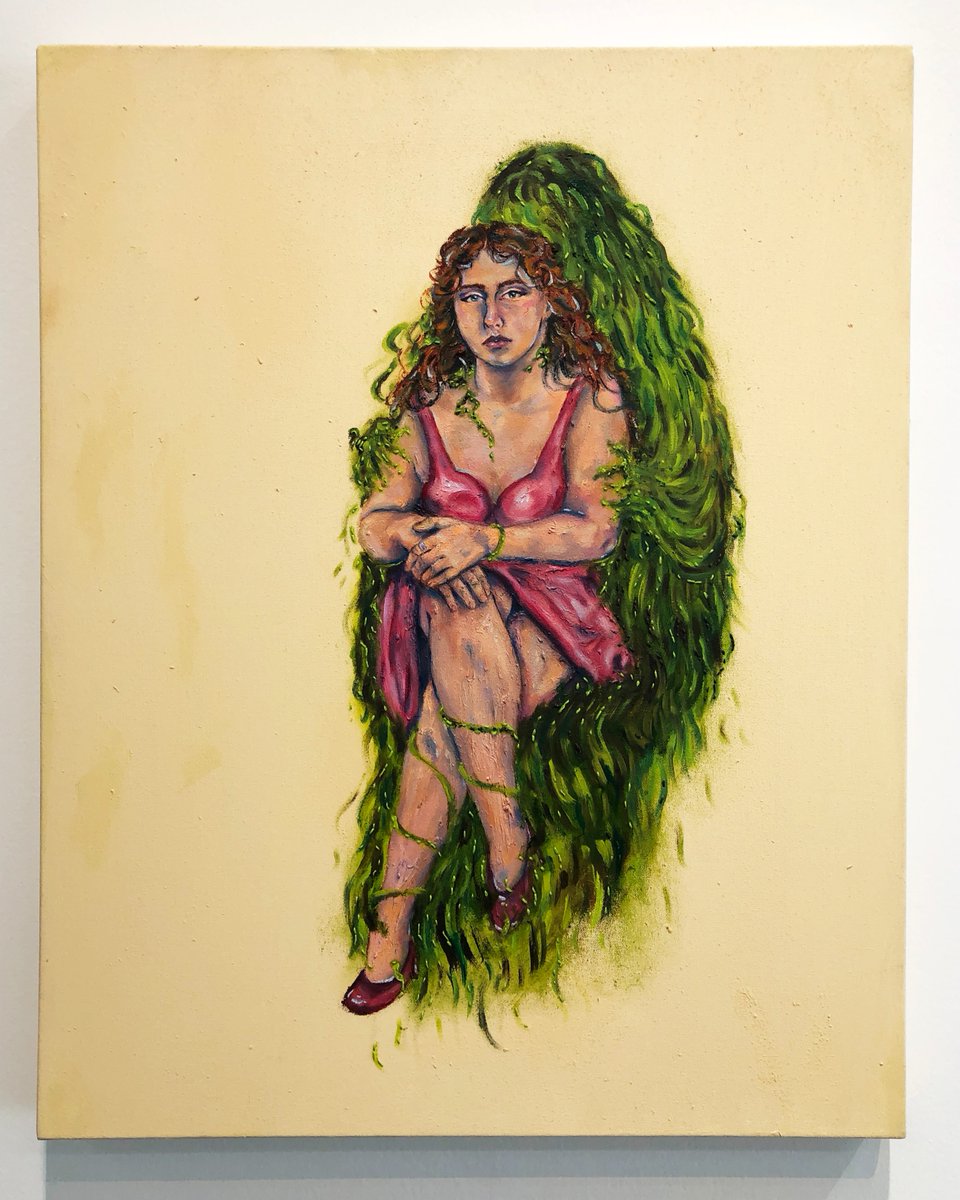 spaaces_art's tweet photo. Cari Beattie's exhibition at SPAACES showcased works in oil and textiles, exploring intimacy, sexuality, and the male gaze. Her piece "you should smile more" examines the complexities of personal relationships. #CariBeattie #ContemporaryArt #SPAACES #SarasotaArt https://t.co/AMalQGpZTp
