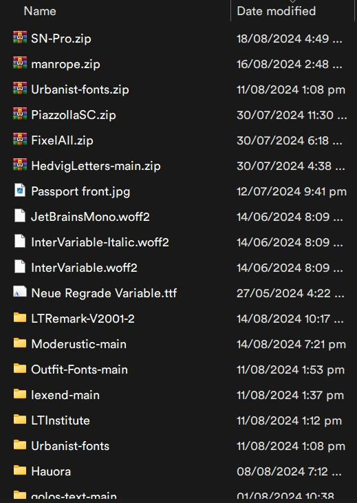 creatorconomy's tweet photo. lol. I am such a typography nerd.

I have 64 super handpicked fonts.

which are open-source,

which means you can use them however you want.

need the complete list? https://t.co/QRGEMe8dqC