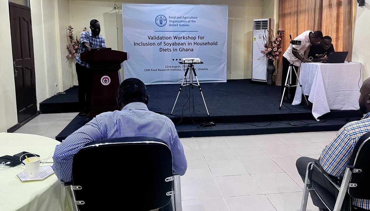 FAOGhana's tweet photo. "Soybeans = better nutrition, healthier diets! FAO is grateful for the collaboration of stakeholders as we validate our soybean processing &amp; utilization guidelines.

#OneCountryOneProduct https://t.co/WRcRLJkmA2