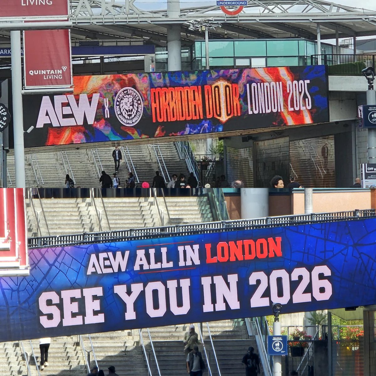 TheDrainmaker's tweet photo. Advertisements in London just revealed:

• AEWxNJPW Forbidden Door 2025
• AEW All In 2026
BOTH COMING TO ENGLAND!!!! 🇬🇧 https://t.co/MnXoUoVm4e