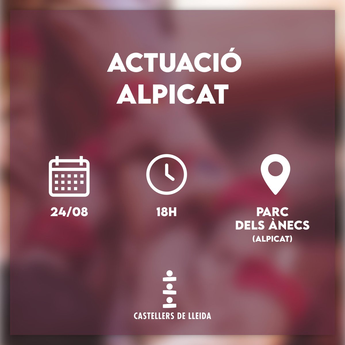 CdLleida's tweet photo. 📢Aquest dissabte tornem a plaça amb doblet! Ens veiem a:
El Poal:
🗓️24/08
📍Plaça Catalunya
🕛12h
Alpicat:
🗓️24/08
📍Parc dels Ànecs
🕛18h
Torna el bordeus!❤️
#castells #castellers #lleida
#excusaperfecta #orgullbordeus https://t.co/yWwudt6WSK