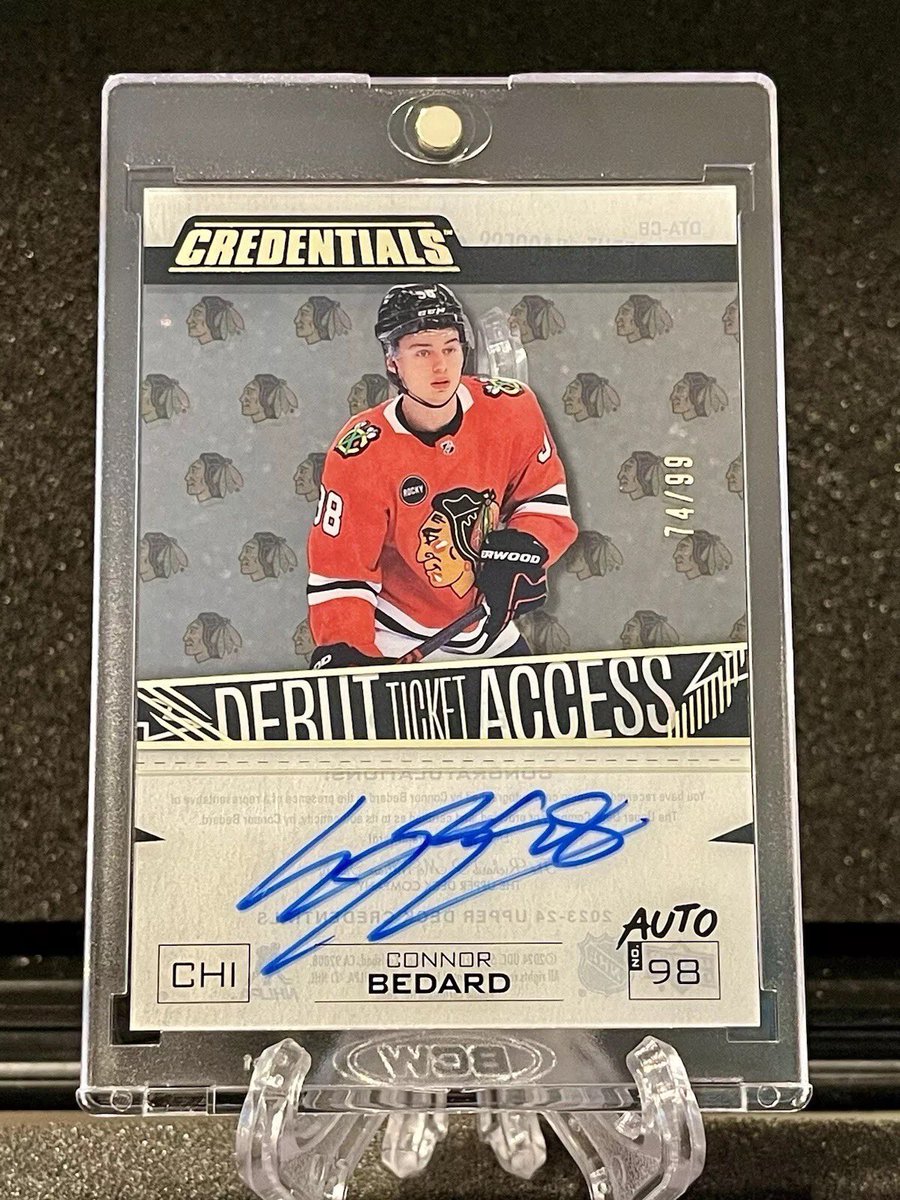StraightCards's tweet image. Just hit an amazing card!  #connorbedard 2023-24 Credentials Acetate Debut Ticket Access on card Auto!  Absolutely beautiful card!! 🔥🔥

@CardPurchaser @sportscards @HCGongshow