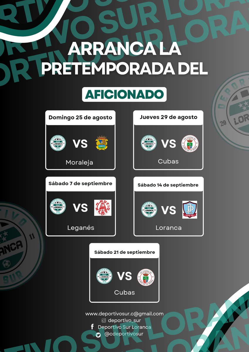 Este es el calendario de nuestro primer equipo, comienza sus partidos amistosos recibiendo al <a href="/Fuenla/">CFFuenlabrada</a> 
Vamos Depor! 💚🤍