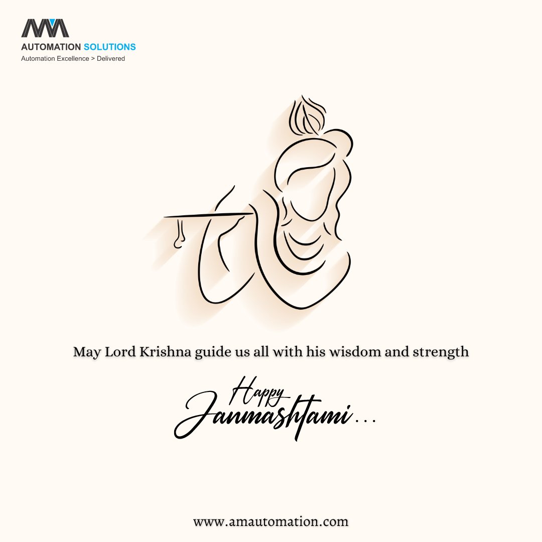amautomation's tweet photo. Happy Janmashtami! May Lord Krishna's wisdom and strength guide us all. Wishing everyone peace, joy, and harmony on this special day! #HappyJanmashtami #AMautomation #AutomationExcellence https://t.co/YWzTTJIaXI