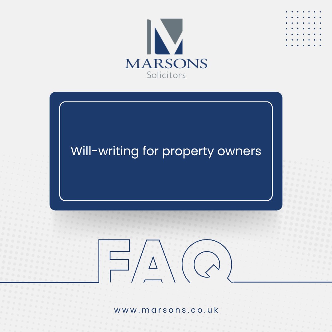 Decide who inherits your #home, manage joint ownership, and minimise #taxes. 

#MarsonsSolicitors can help you protect your estate and maximise tax reliefs. 

Contact us for expert guidance today: marsons.co.uk

#inheritance #inheritancetax #bromleysolicitors