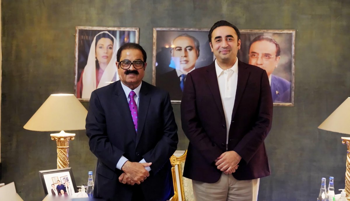 MustajabNazir's tweet photo. Chairman Bilawal Bhutto Zardari called a meeting with President PPP Azad Jamu Kashmir Chaudhry Yaseen at Zardari House, Islamabad. https://t.co/i38qR0DxQV