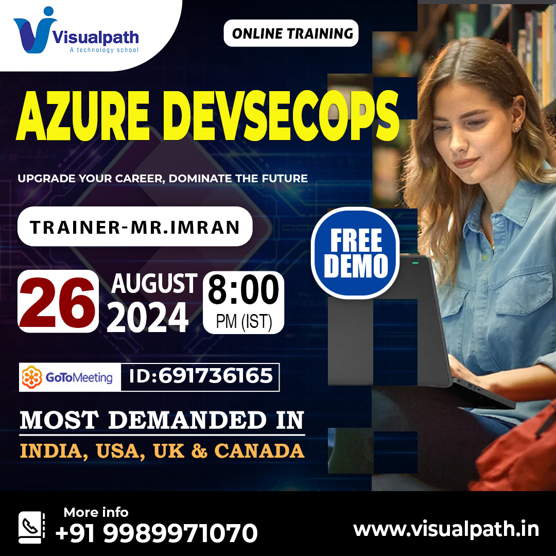 VisualpathPro's tweet image. Join: meet.goto.com/834606253
Attend Online #FreeDemo On #AzureDevSecOps
on 26th August @ 8PM (IST).
Call: +91 9989971070.
WhatsApp: whatsapp.com/catalog/919989…
Visit: visualpath.in/Microsoft-Azur…
#AzureDevOps #Azure #DevOps #Visualpath #azuredevopsonline #azurecertification #Microsoft
