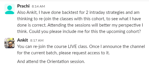 Ankit_Quant's tweet image. With #OfficeHours, the students get to re-attend any future cohorts for free. 

Some students re-attend as they missed due to life events, while others just want to access updated content. 

I back students who back themselves. 💪

db.capital/office-hours