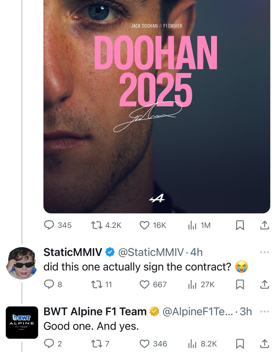 SkysF1year's tweet photo. The Alpine admin has had enough 😭 https://t.co/ZQg88h7WvZ