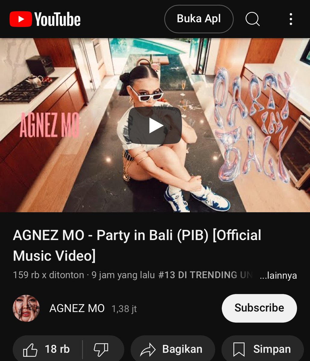FansAgnesMonica's tweet photo. Party In Bali - Agnez Mo Sudah trending #13 di youtube (musik) lets go  https://t.co/mfIlI7Y6lu https://t.co/FBcCHsRQYs