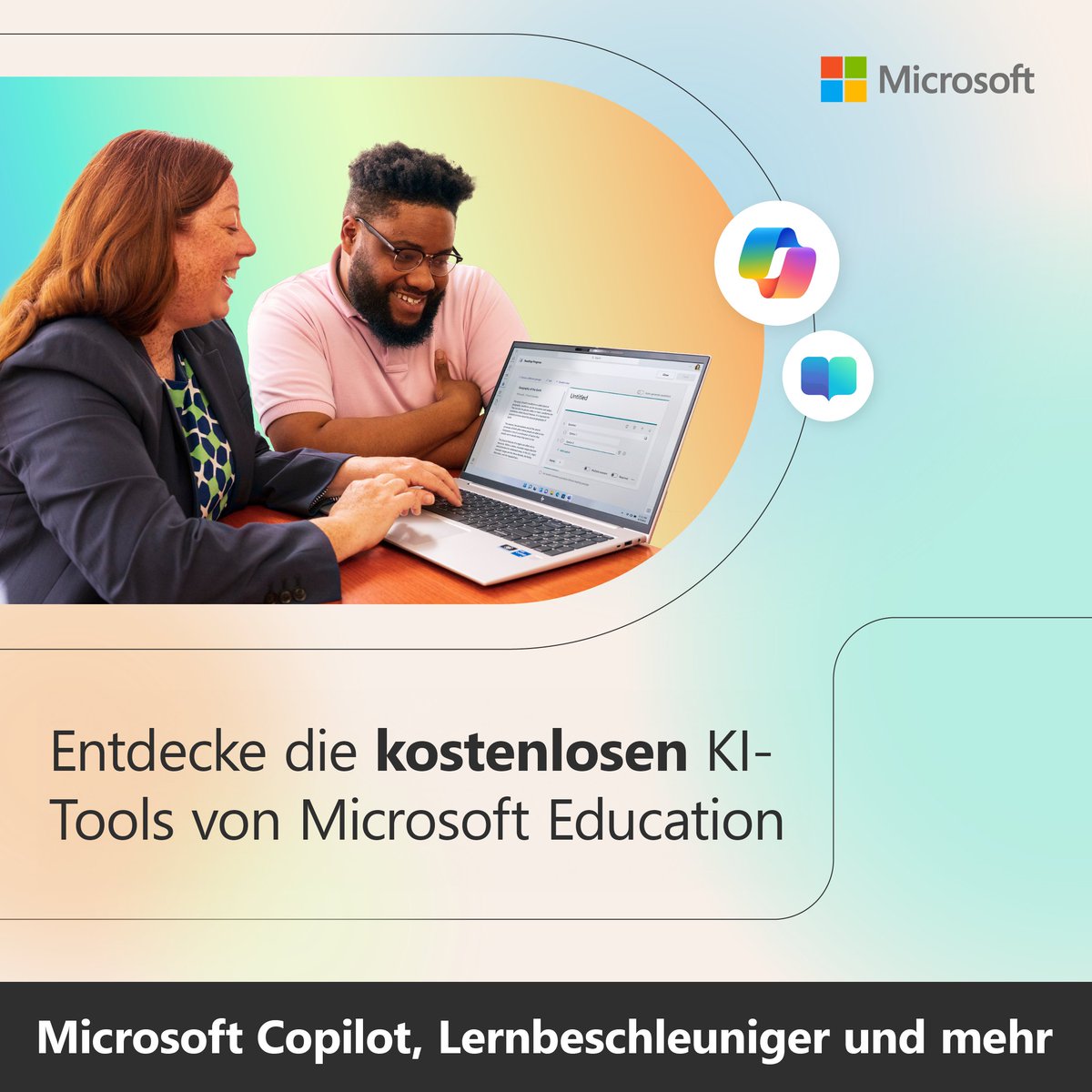 Der Einsatz von KI kann Pädagog*Innen dazu ermutigen, Kreativität, Problemlösung und Unterricht aus einer neuen Perspektive zu betrachten. Entdecke die kostenlosen Tools von Microsoft Education und starte deine KI-Reise: msft.it/6018YLXCs #MicrosoftBildung