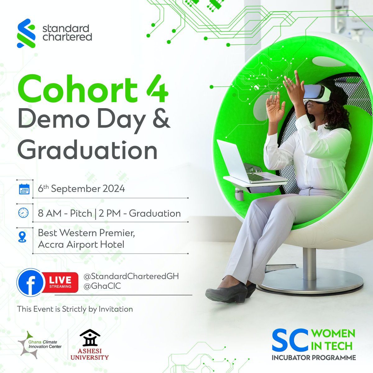 GhaCIC's tweet photo. Women make up just 26% of jobs in technology and face big challenges in tech leadership. The SCWIT program is changing that. On Sept 4th, 20 female entrepreneurs will pitch for a $10K grant at the SCWIT Cohort 4 Graduation. Visit: https://t.co/kYY1W1xLIl #WomenInTech #SCWIT https://t.co/ofGFIXmAt2
