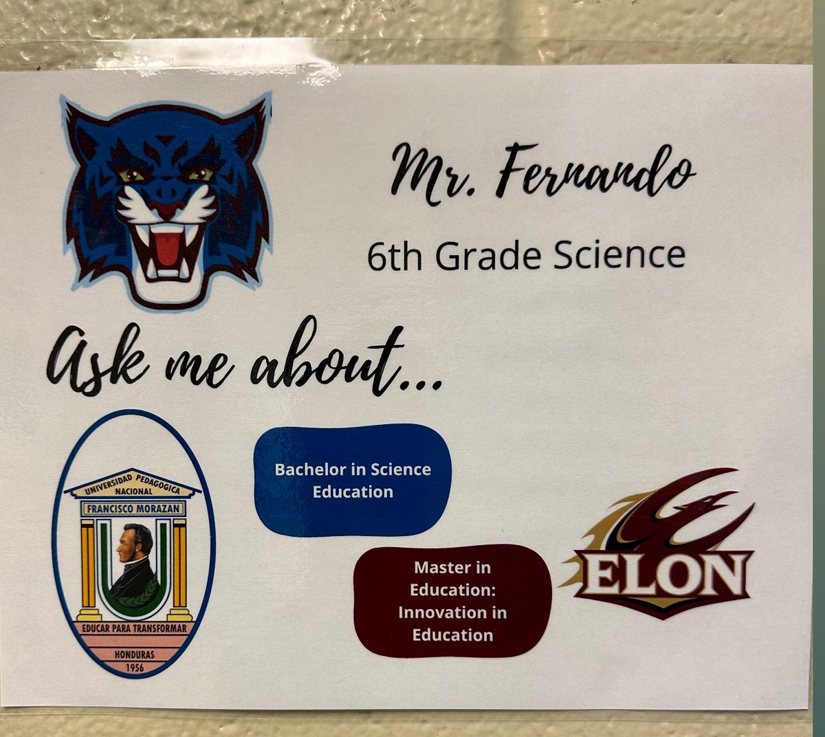 We <a href="/WellcomeMiddle/">Wellcome Middle</a> are an #AVID #AVIDSchool and our amazing AVID teacher updated my door sign. I am so ready to keep #UnitingOurWorld <a href="/ParticipateLrng/">Participate Learning</a>! 4th year in the US, here we go!!!