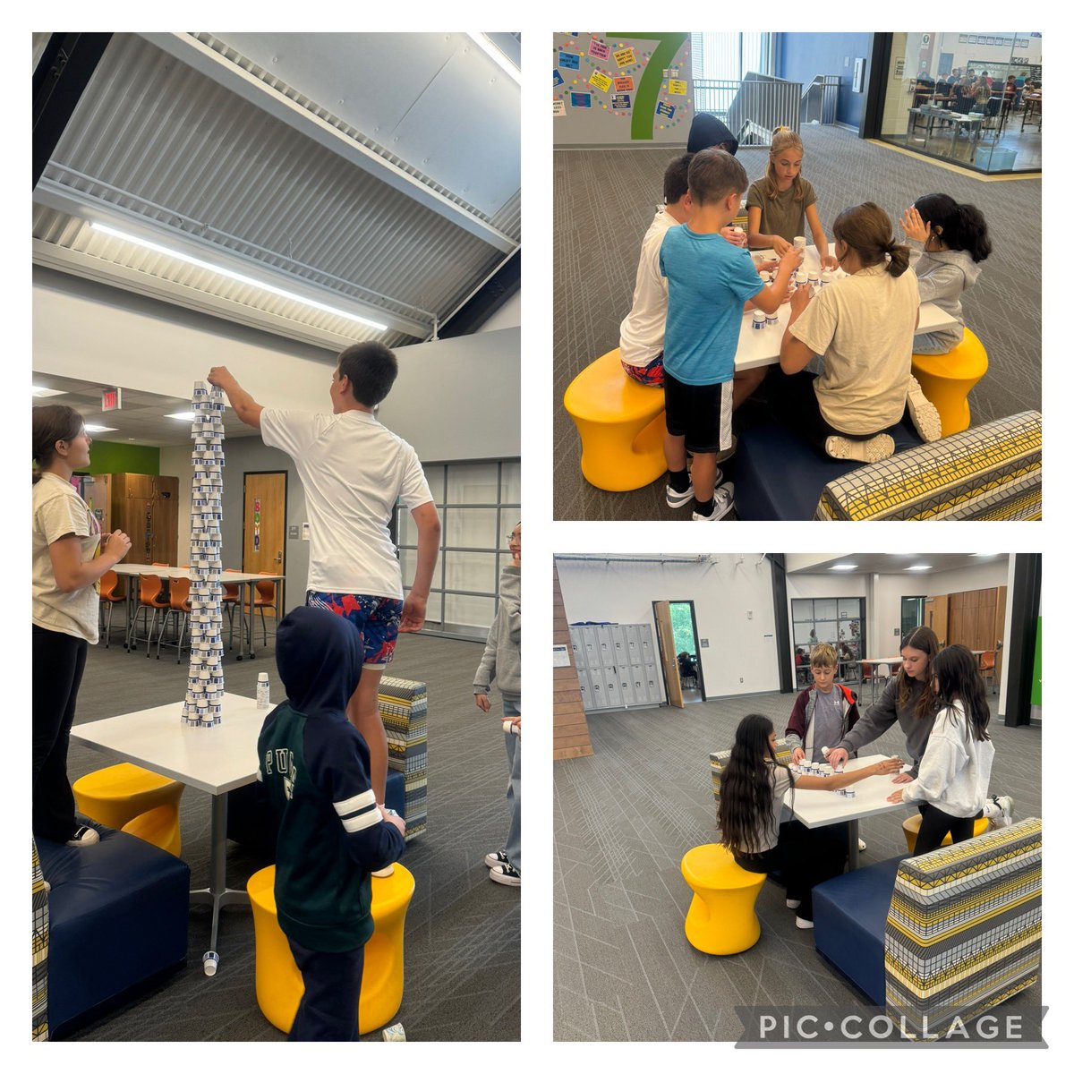 Cup towers to work on teamwork! #7thgradeknights