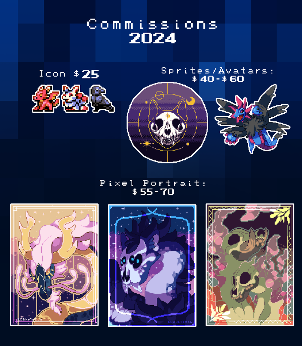 LCSkeleton's tweet photo. Commissions are now open! https://t.co/p9G383gYuE